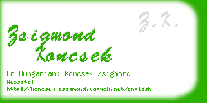 zsigmond koncsek business card